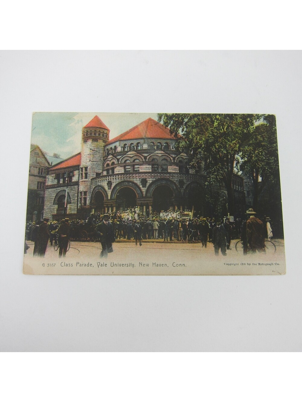 Postcard Yale University Parade Osborn Hall New Haven Connecticut Antique 1907